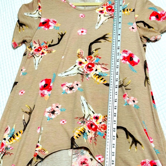 Grace & Emma Spring/summer dress pink & beige beautiful High-Low SZ Small - Picture 6 of 7